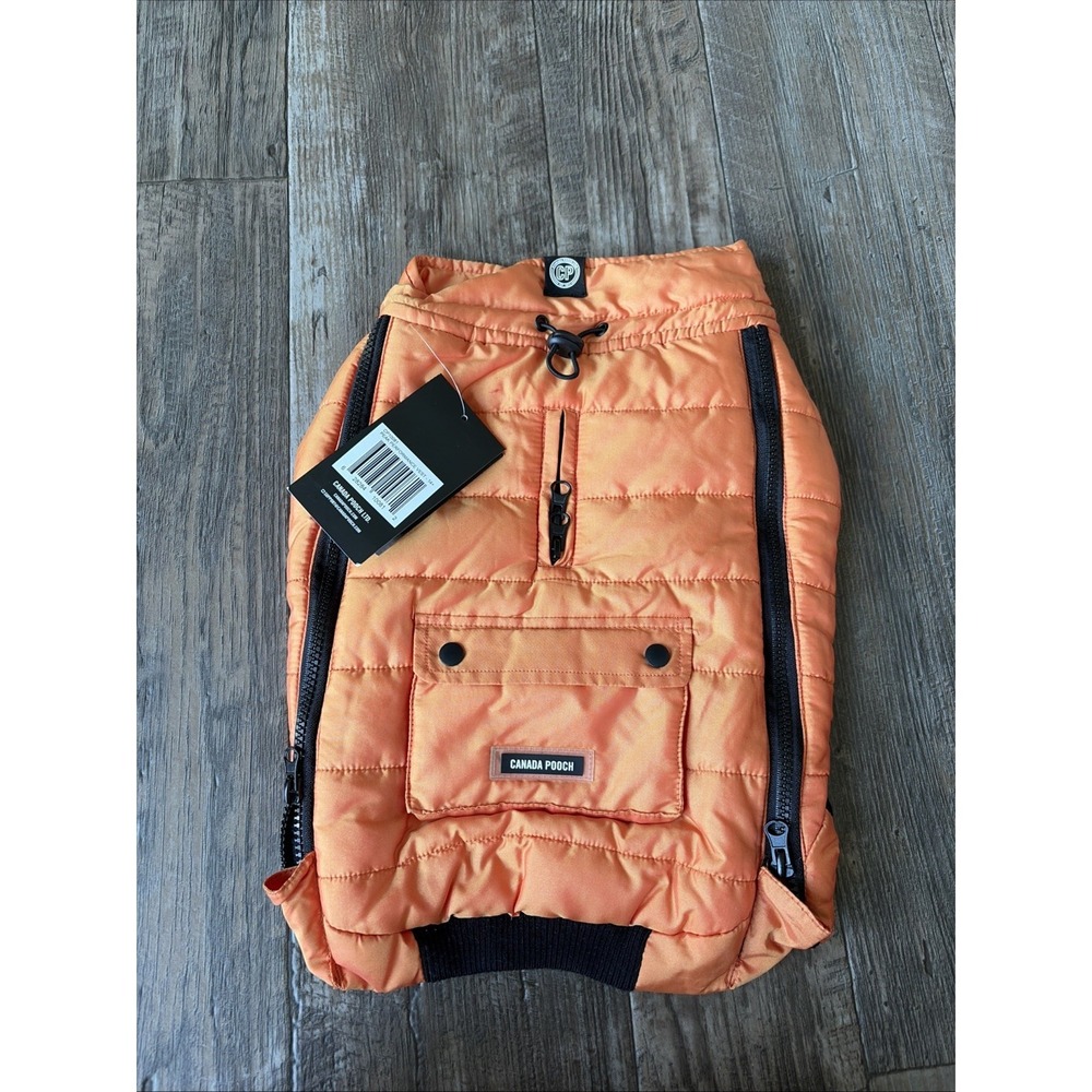 Canada Pooch Warm Orange Peak Performance Vest Dog Coat Size 14 Puffer